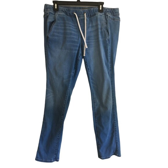 Torrid Pants Women's Size 00 Regular Blue Jeans Stretchy Waist Drawstring - Picture 1 of 8